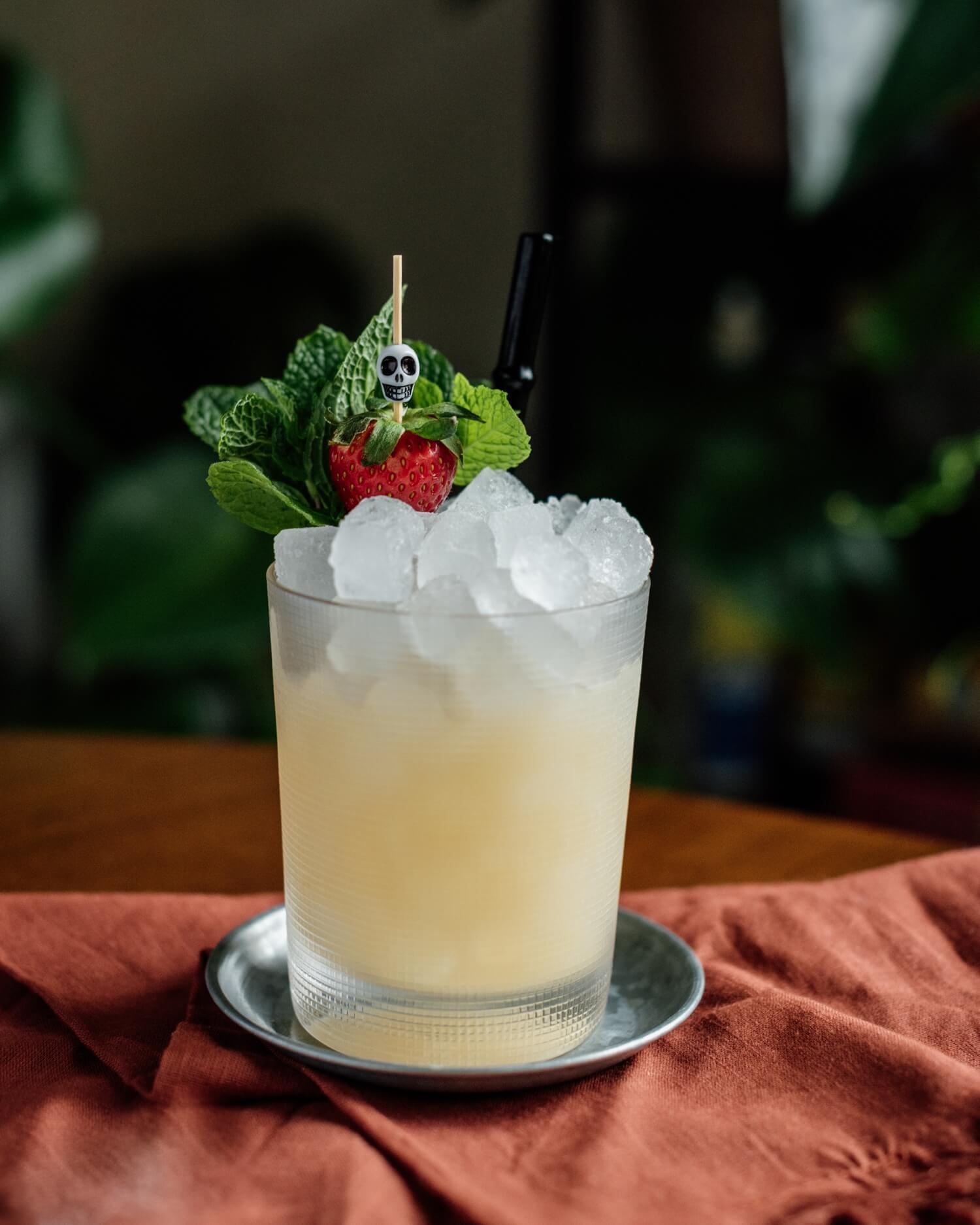 Ola Adios Cocktail with Suze, Mezcal, Reposado Tequila