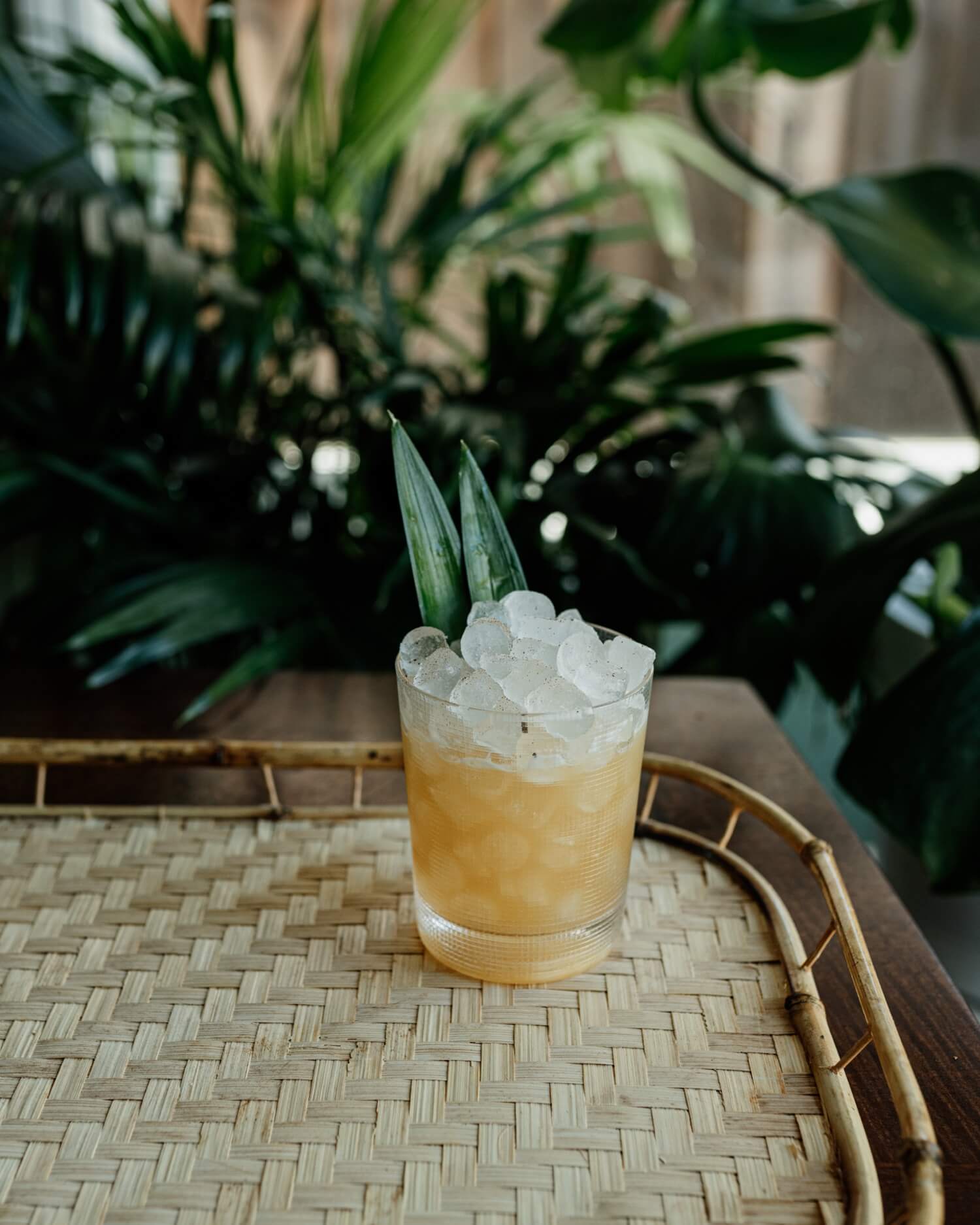 The South Is Calling, a tropical cocktail with Fernet, Peach liqueur and Bourbon